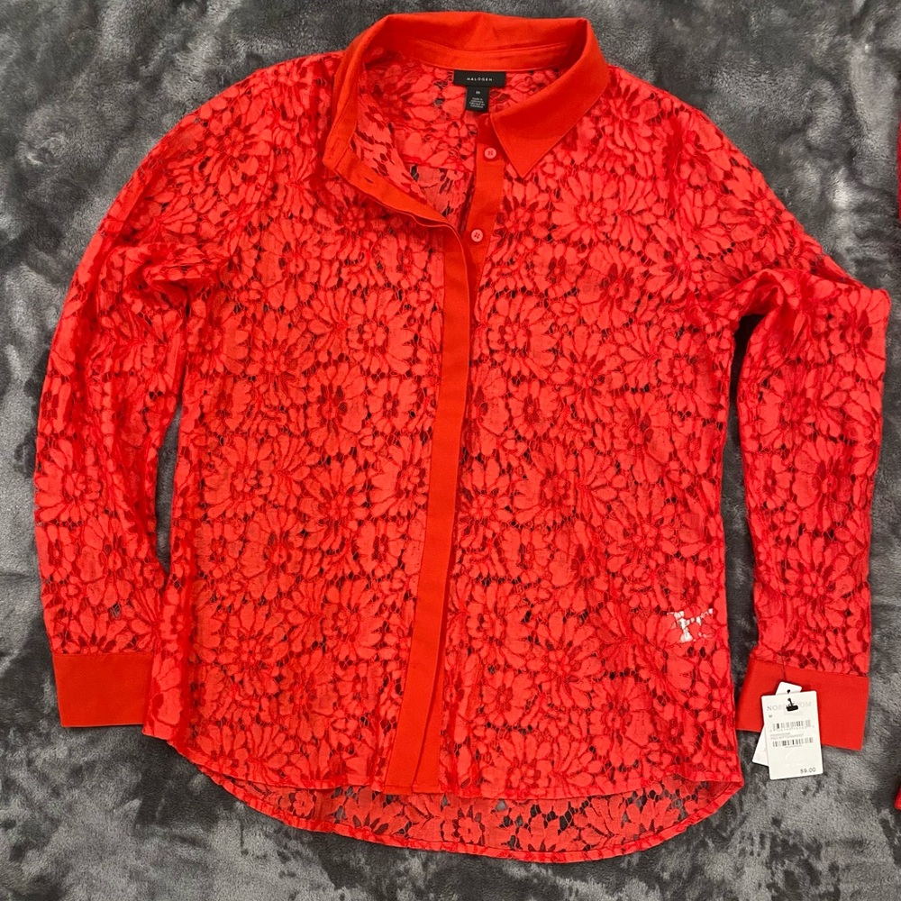 NWT- Nordstrom Halogen Red Bittersweet Blouse